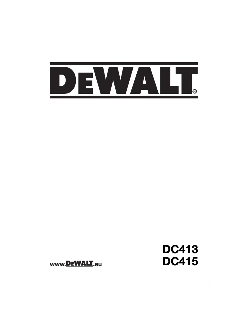 Page n°1 - Manuel utilisateur DeWalt DC415
