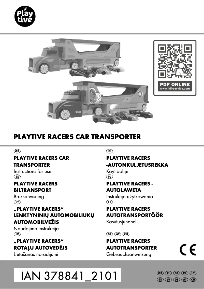 Page 1 de la notice Manuel utilisateur Playtive IAN 378841