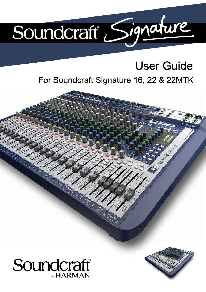 Page n°1 - Manuel utilisateur Soundcraft Signature 22