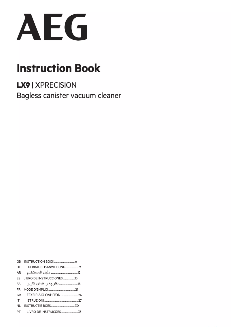 Page 1 de la notice Manuel utilisateur AEG LX9-3-STM