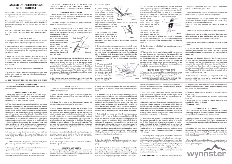 Image de la première page du manuel de l'appareil Kingfisher 4