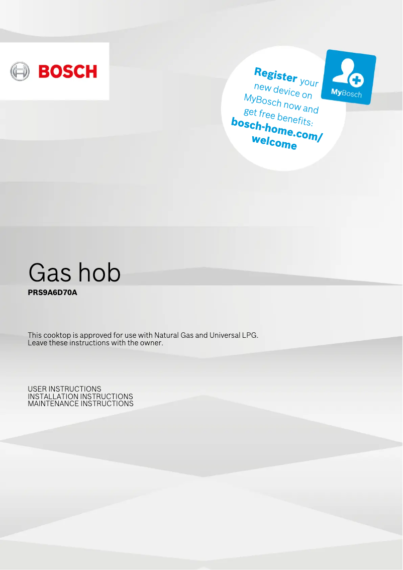 Page 1 de la notice Guide d'installation Bosch PRS9A6D70A