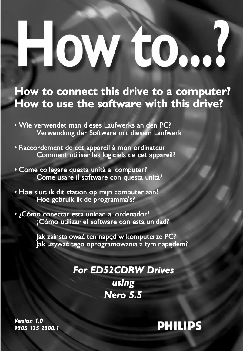 Page 1 de la notice Manuel utilisateur Philips CDRW 52X24X52X