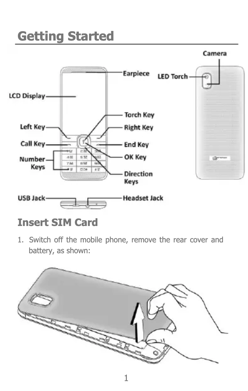 Page 1 de la notice Manuel utilisateur Micromax X344