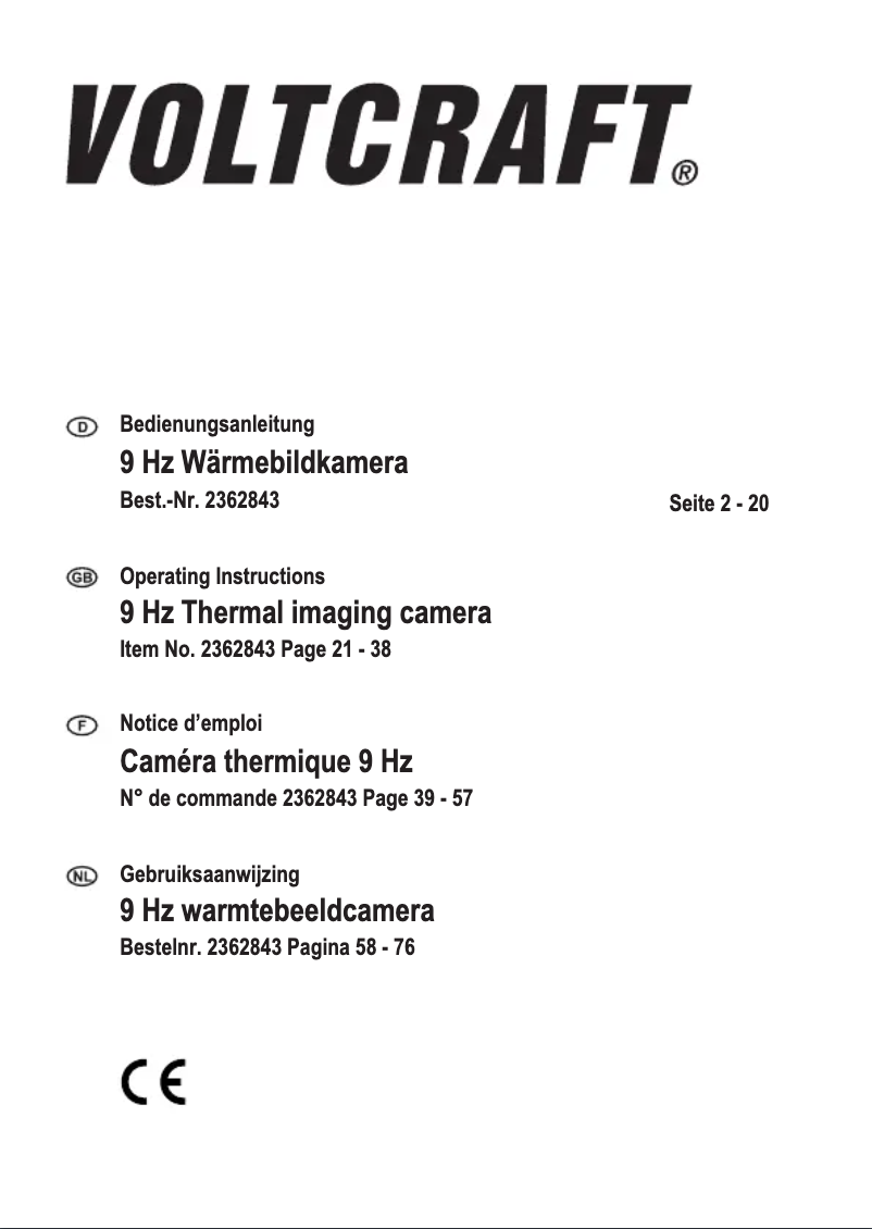Page n°1 - Manuel utilisateur Voltcraft WB-80