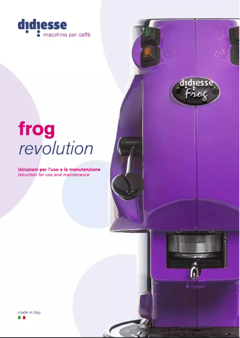 Page 1 de la notice Manuel utilisateur Didiesse Frog Magica Emozione