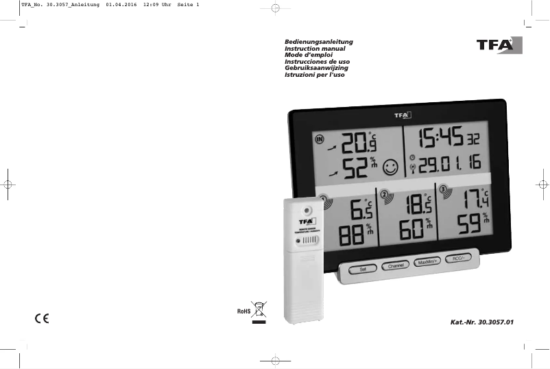 Page n°1 - Manuel utilisateur TFA 30.3057.01