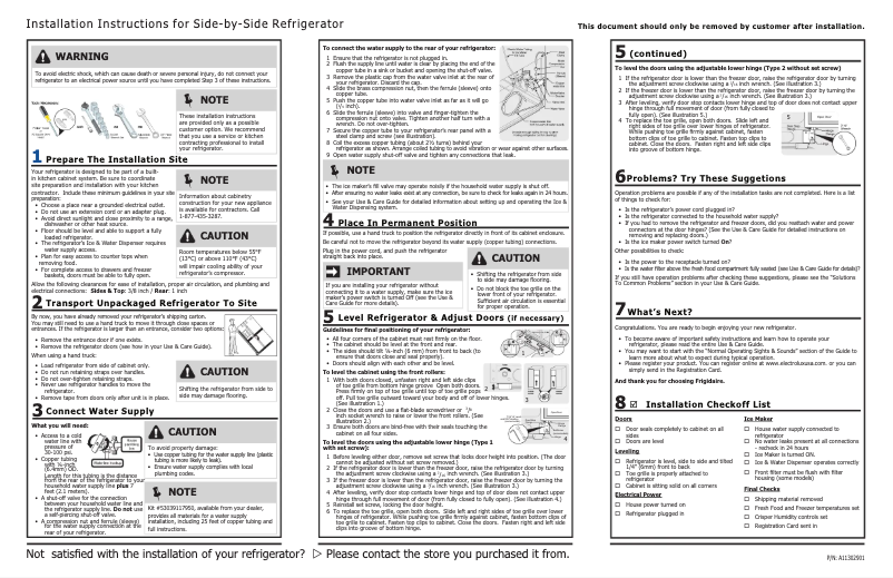 Image de la première page du manuel de l'appareil FFSS2625TE