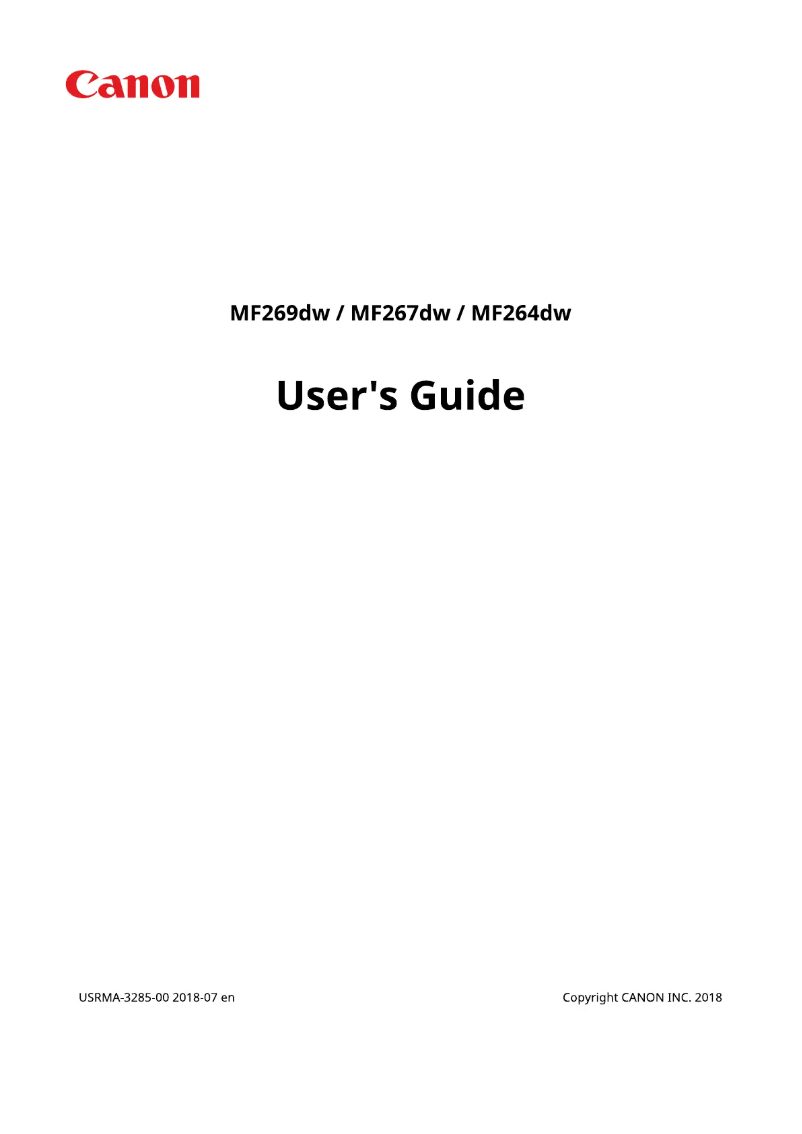 Page n°1 - Manuel utilisateur Canon imageCLASS MF264dw
