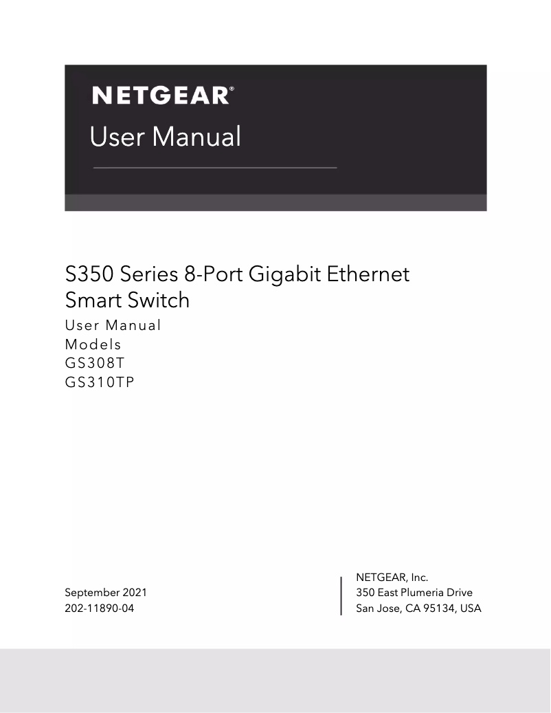 Page n°1 - Manuel utilisateur Netgear GS308T