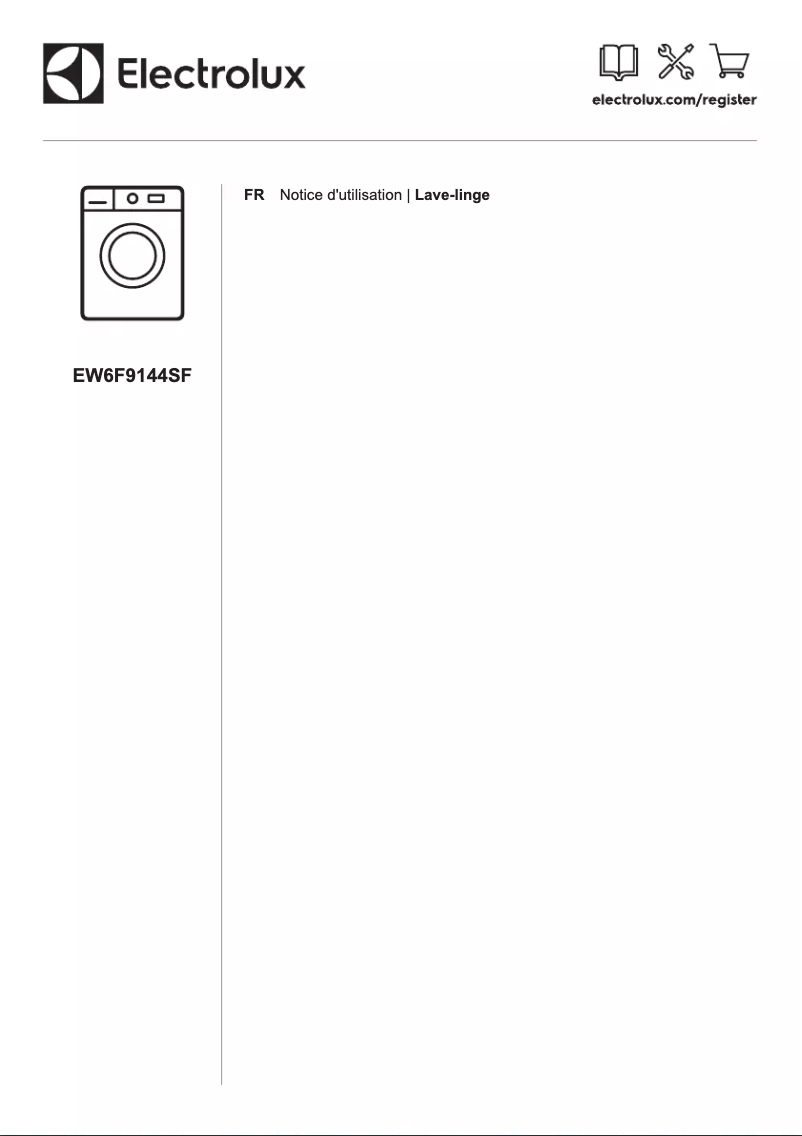 Page 1 de la notice Manuel utilisateur Electrolux EW6F9144SF