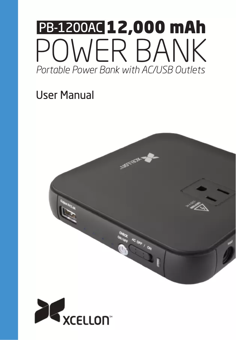 Page n°1 - Manuel utilisateur Xcellon PB-1200AC