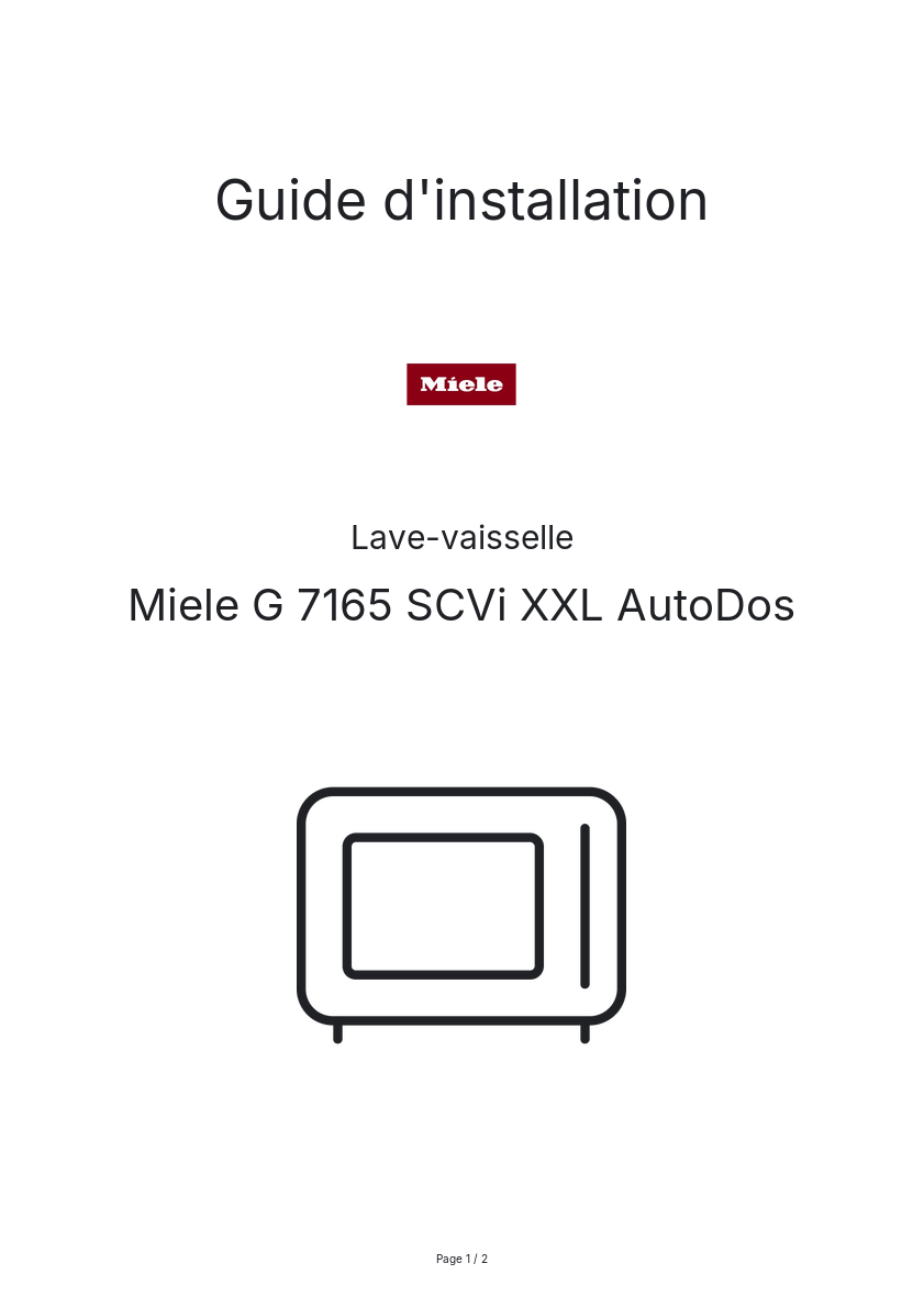 Image de la première page du manuel de l'appareil G 7165 SCVi XXL AutoDos