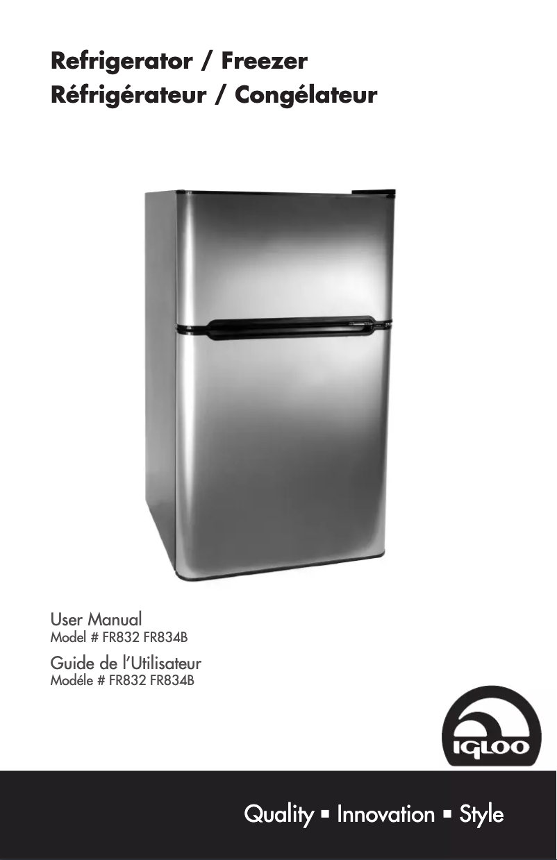 Image de la première page du manuel de l'appareil FR834B