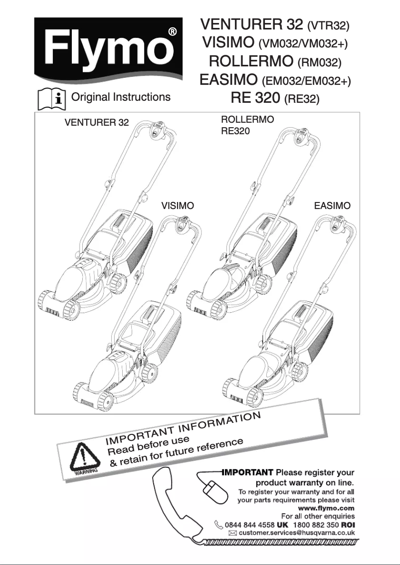 Page n°1 - Manuel utilisateur Flymo Rollermo RM032