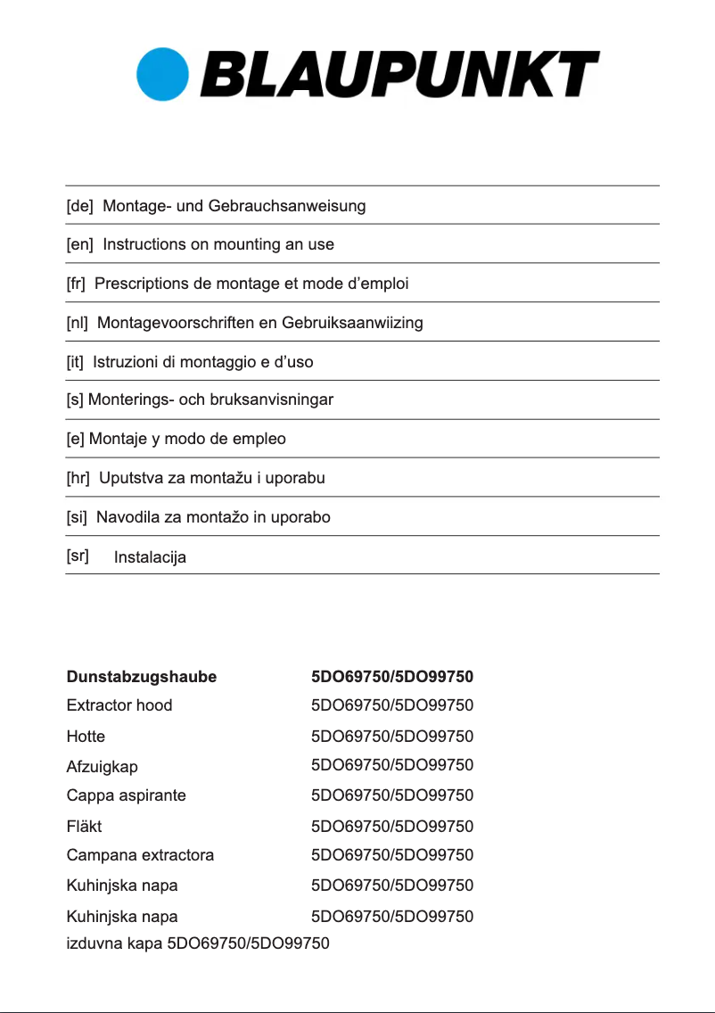 Page n°1 - Manuel utilisateur Blaupunkt 5DO99750