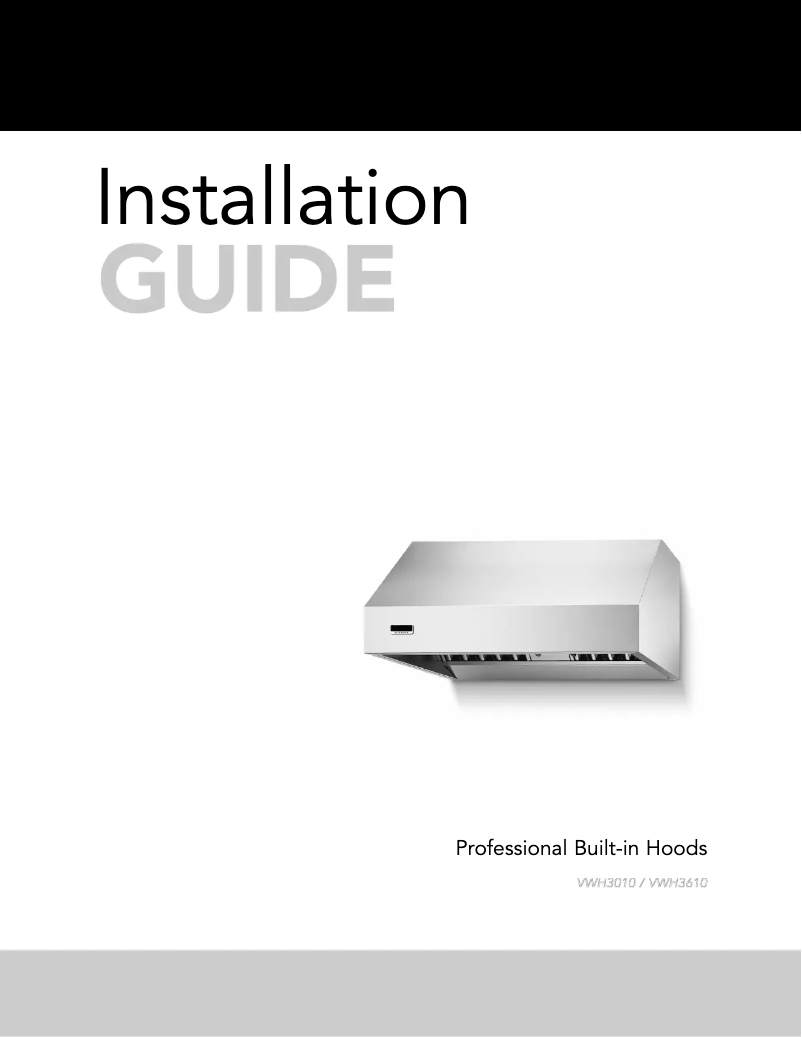 Page 1 de la notice Guide d'installation Viking VWH3610RE