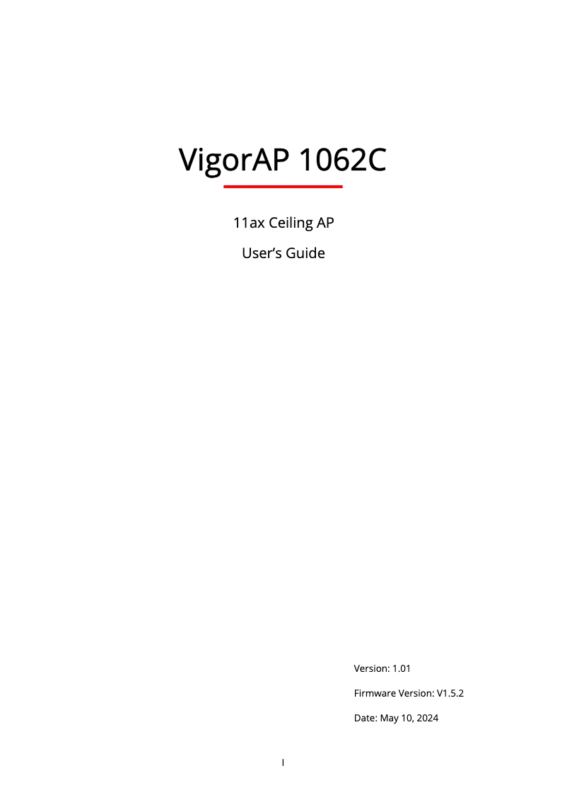 Page 1 de la notice Manuel utilisateur Draytek VigorAP 1062C