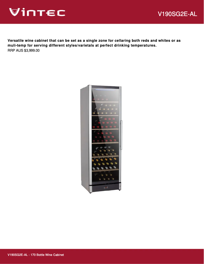 Image de la première page du manuel de l'appareil V190SG2E-AL