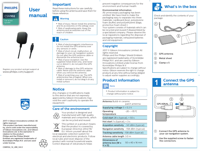 Image de la première page du manuel de l'appareil CarStudio CSM102