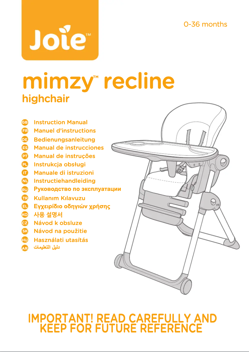 Image de la première page du manuel de l'appareil Mimzy Recline