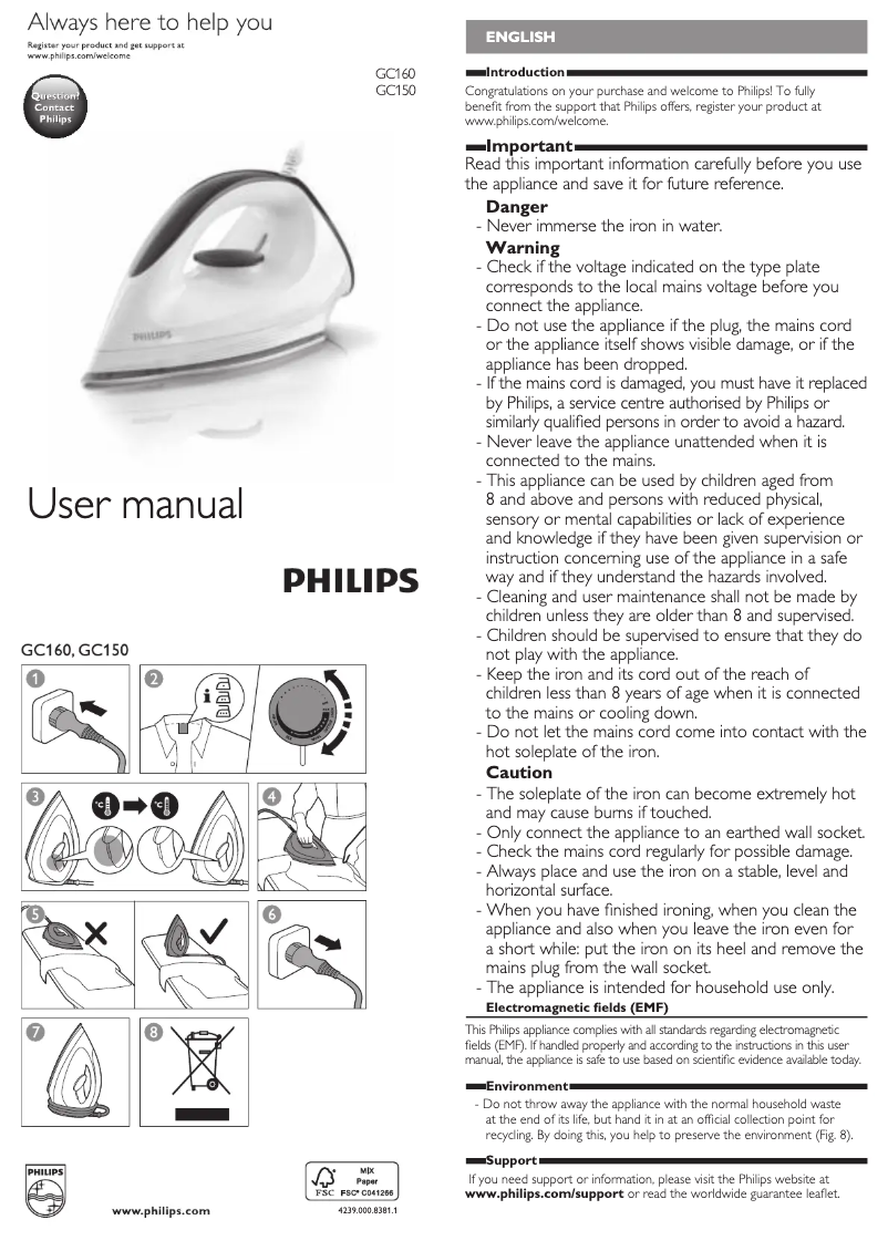 Página 1 del manual Manual de usuario Philips GC160