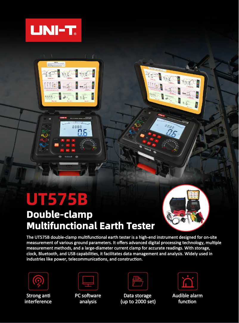 Page n°1 - Fiche technique Uni-T UT575B