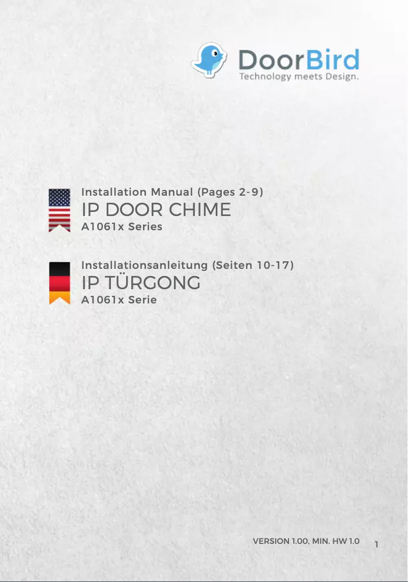 Image de la première page du manuel de l'appareil IP Chime