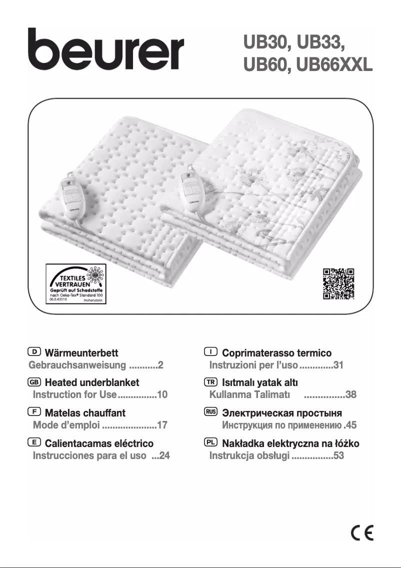 Page 1 de la notice Mode d'emploi Beurer UB 30 Kompakt