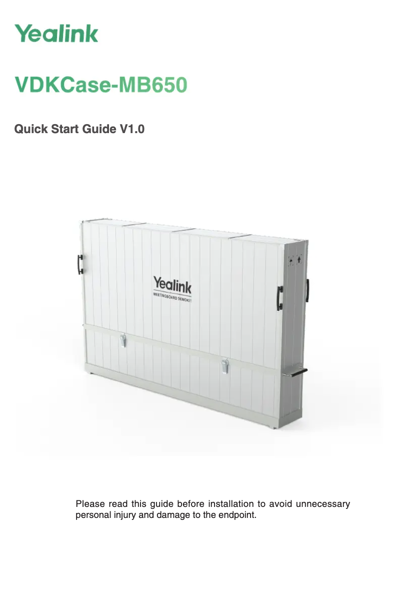 Page 1 de la notice Manuel utilisateur Yealink VDKCase-MB650
