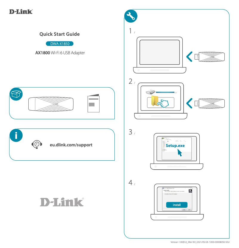 Page n°1 - Guide d'installation D-Link DWA-X1850