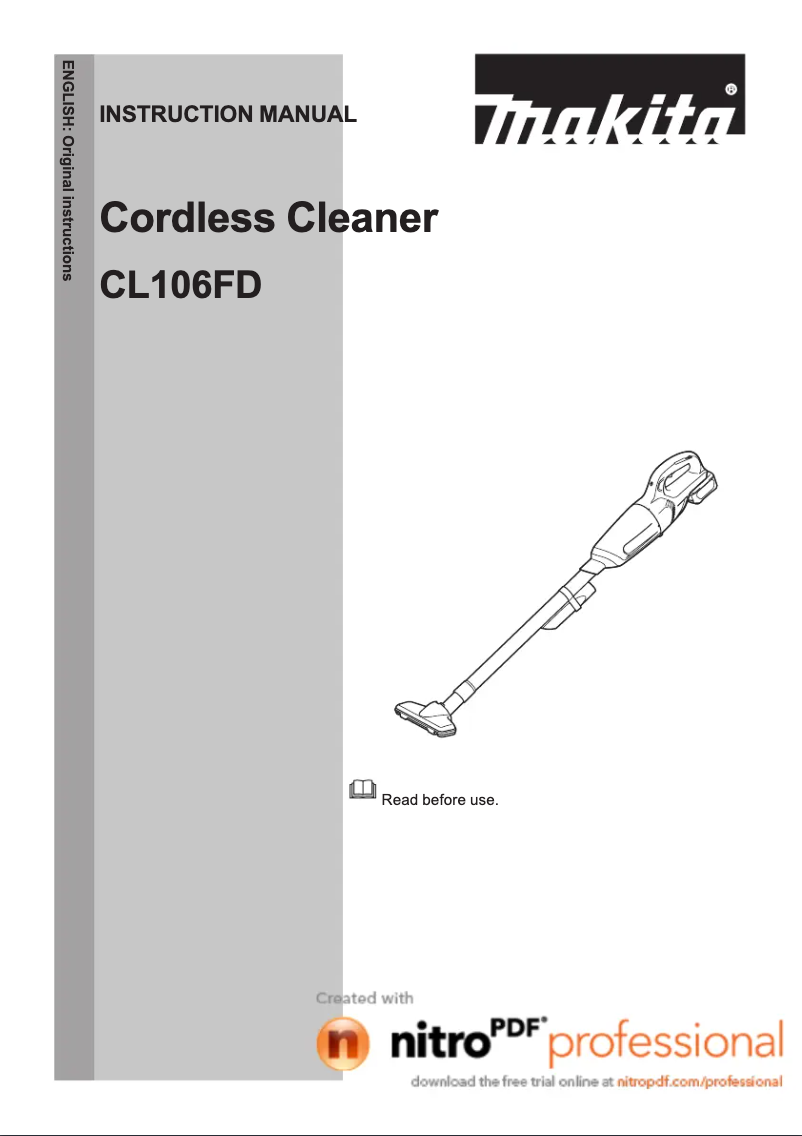 Image de la première page du manuel de l'appareil CL106FDZW