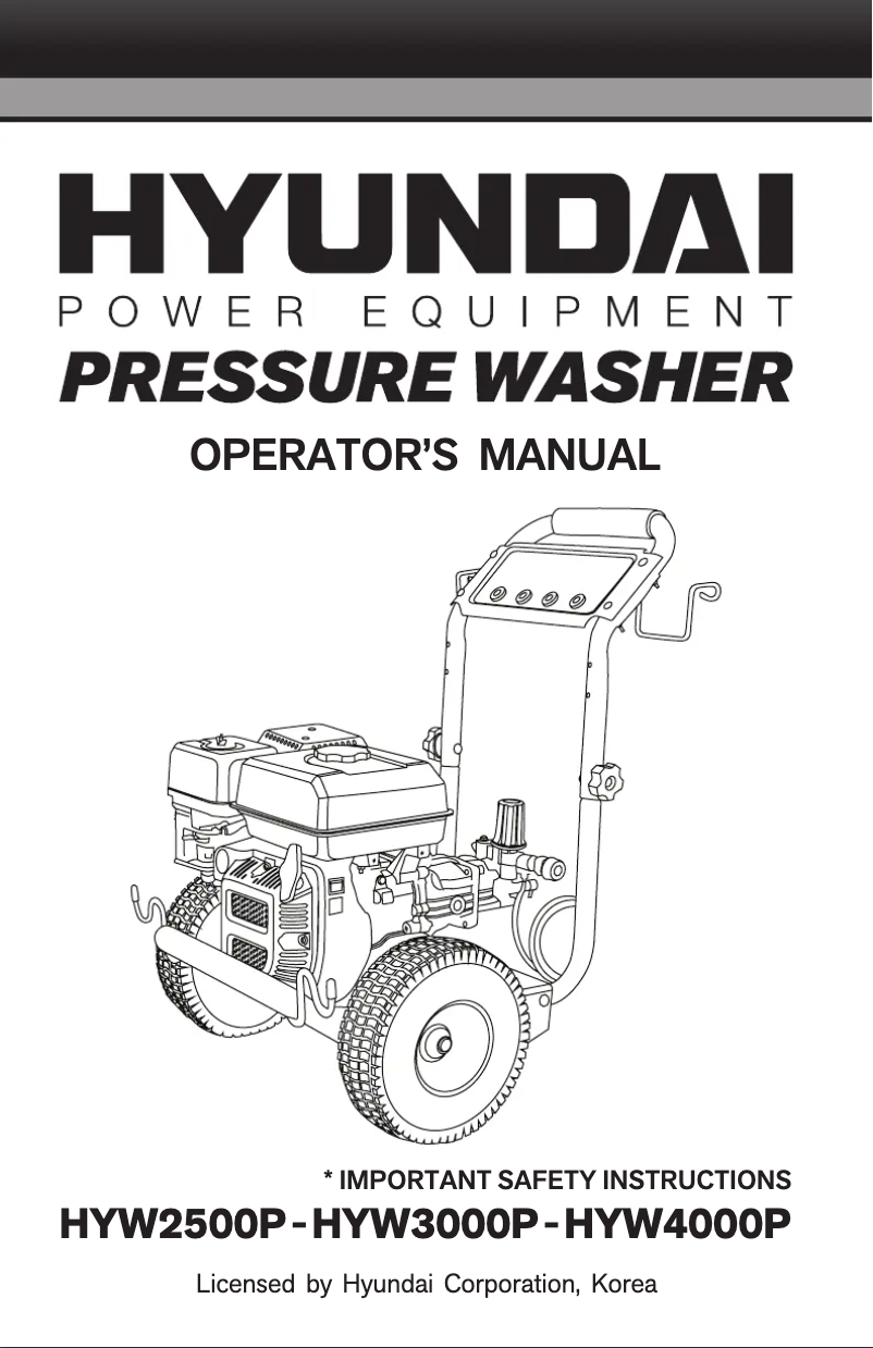 Page 1 de la notice Manuel utilisateur Hyundai HYW2500P