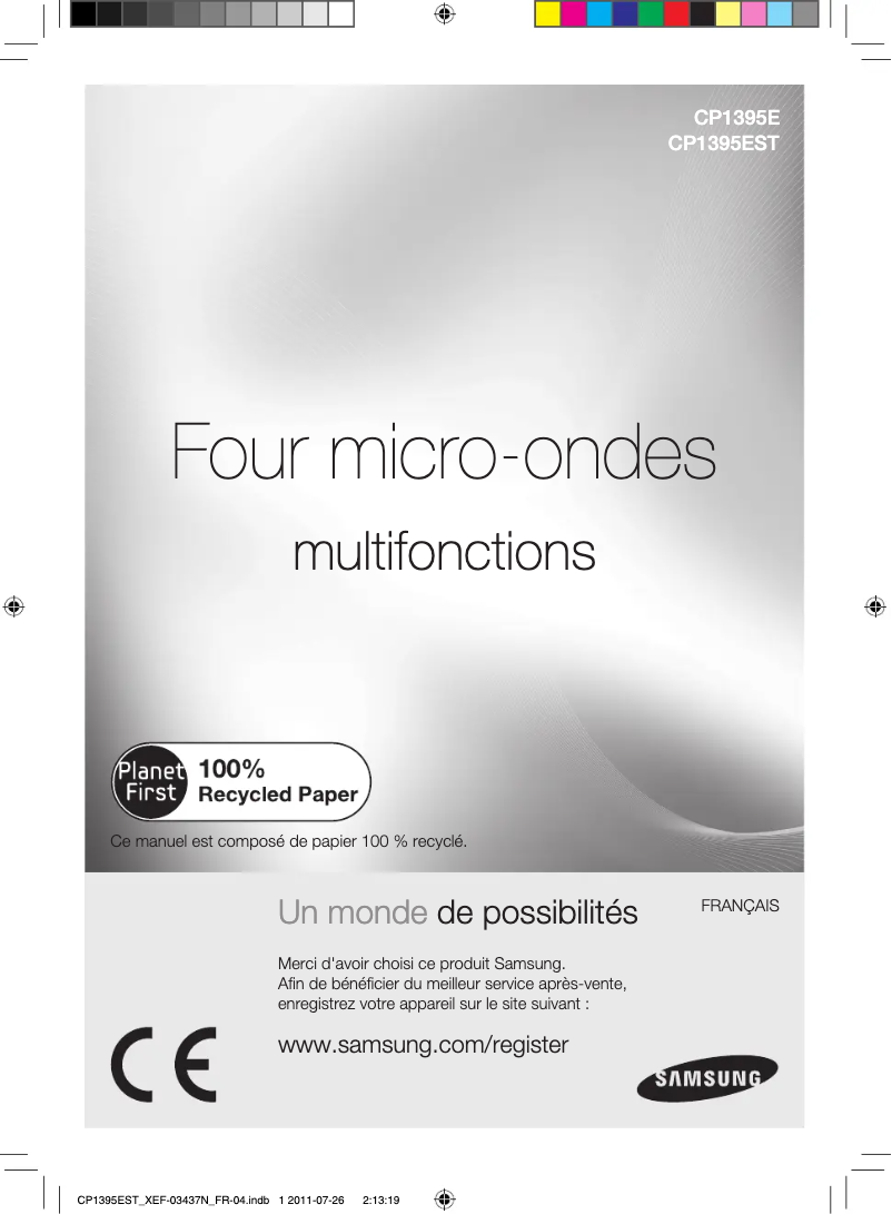 Page n°1 - Manuel utilisateur Samsung CP1395E