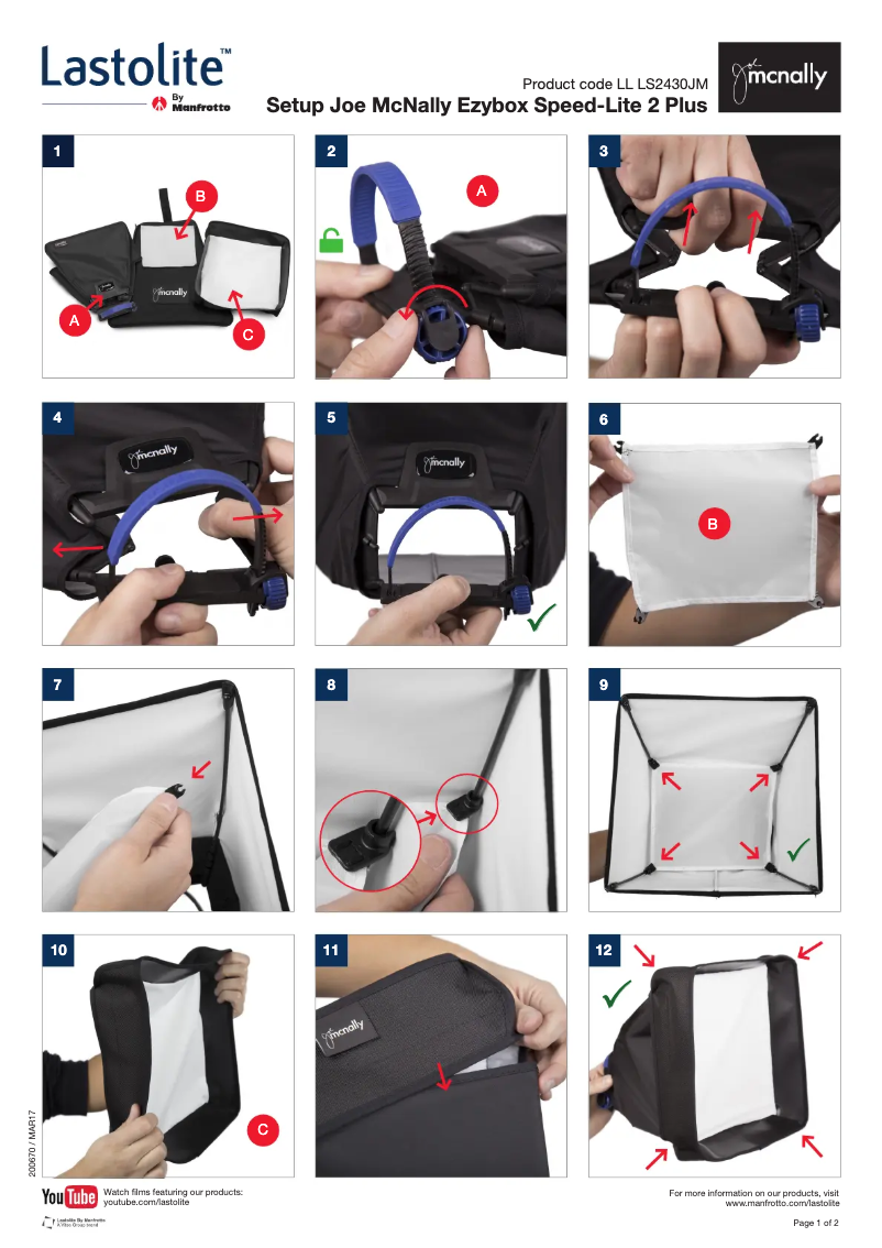 Page 1 de la notice Manuel utilisateur Lastolite LS2430JM