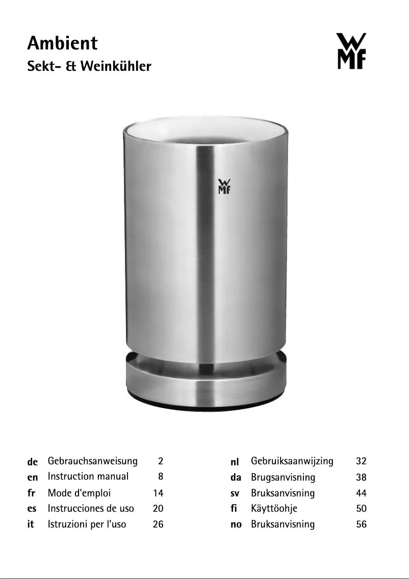 Page 1 de la notice Manuel utilisateur WMF Ambient 04.1540.0011