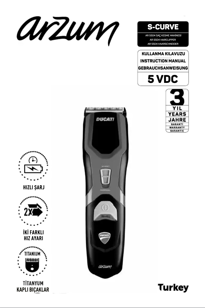 Page 1 de la notice Manuel utilisateur Arzum AR5504