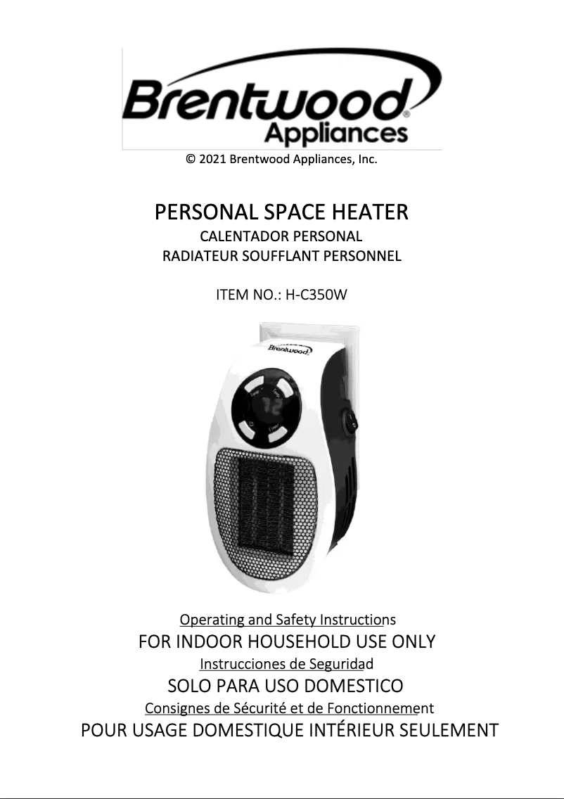 Page 1 de la notice Manuel utilisateur Brentwood H-C350W