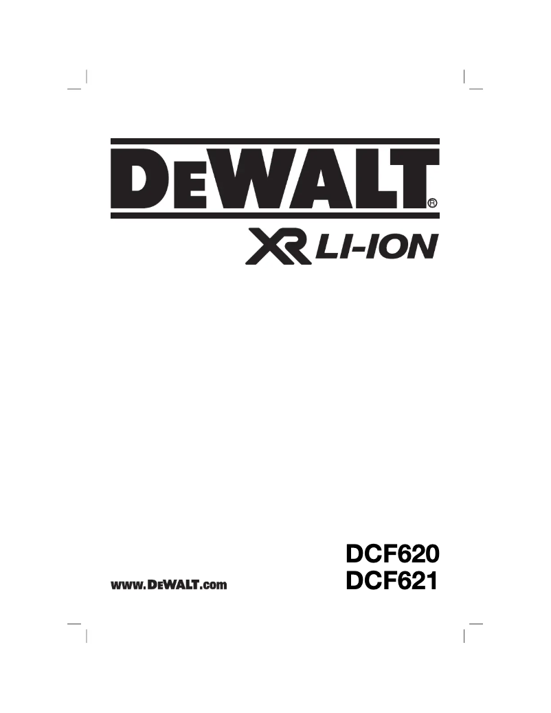 Page n°1 - Manuel utilisateur DeWalt DCF621