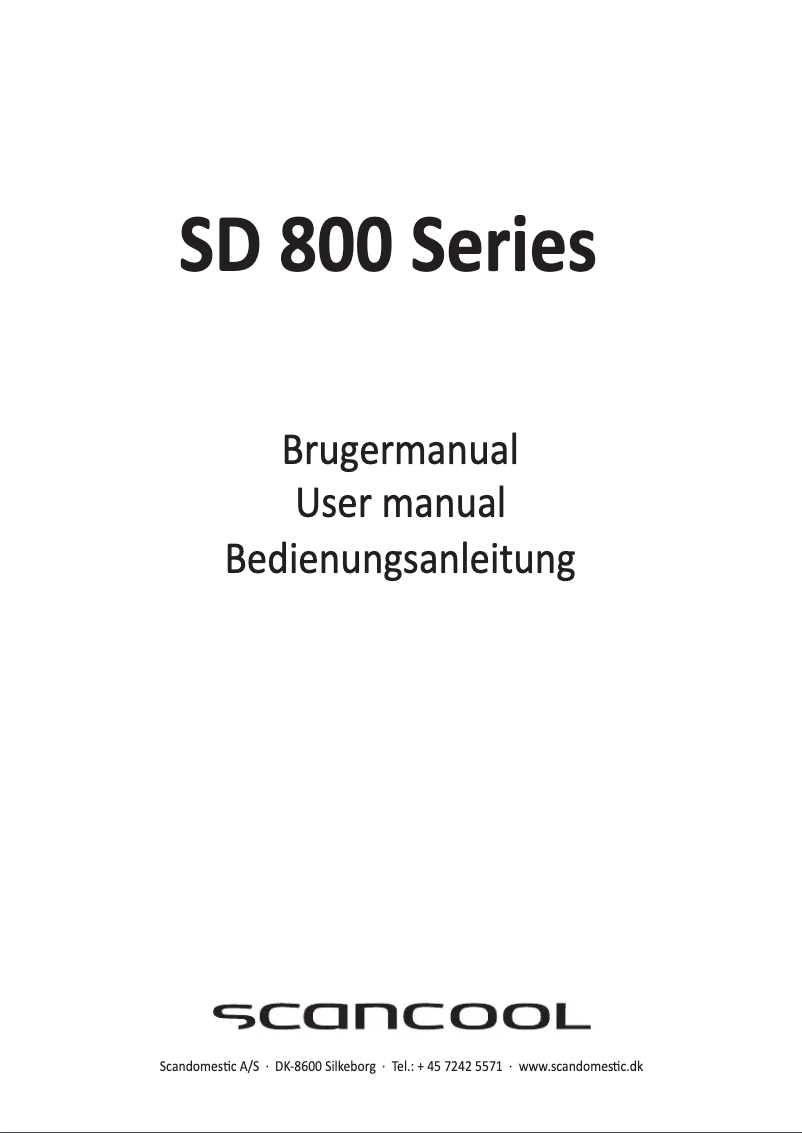Page n°1 - Manuel utilisateur Scancool SD 881 HE
