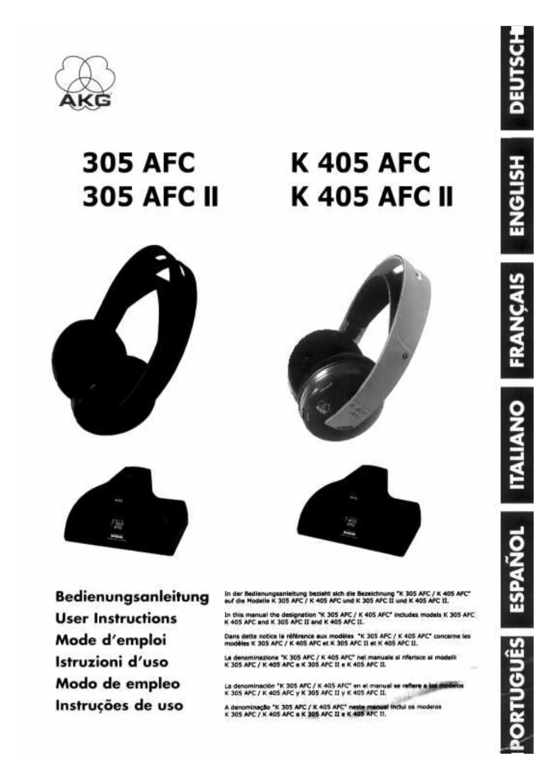 Page n°1 - Manuel utilisateur AKG K405 AFC
