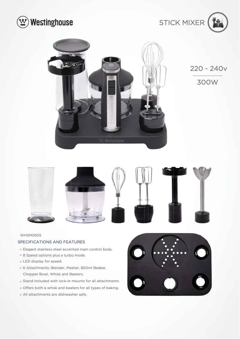 Page n°1 - Fiche technique Westinghouse WHSM06SS