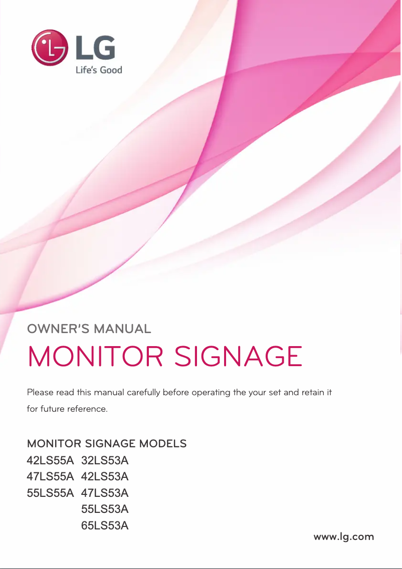 Page 1 de la notice Manuel utilisateur LG 32LS53A