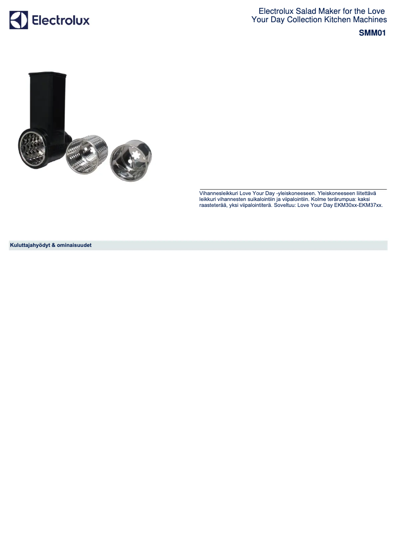 Page 1 de la notice Brochure Electrolux SMM01