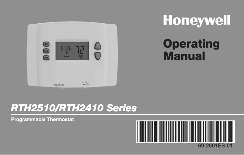Page n°1 - Manuel utilisateur Honeywell RTH2410B1001/U