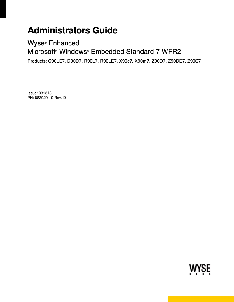 Image de la première page du manuel de l'appareil Wyse C90LE7