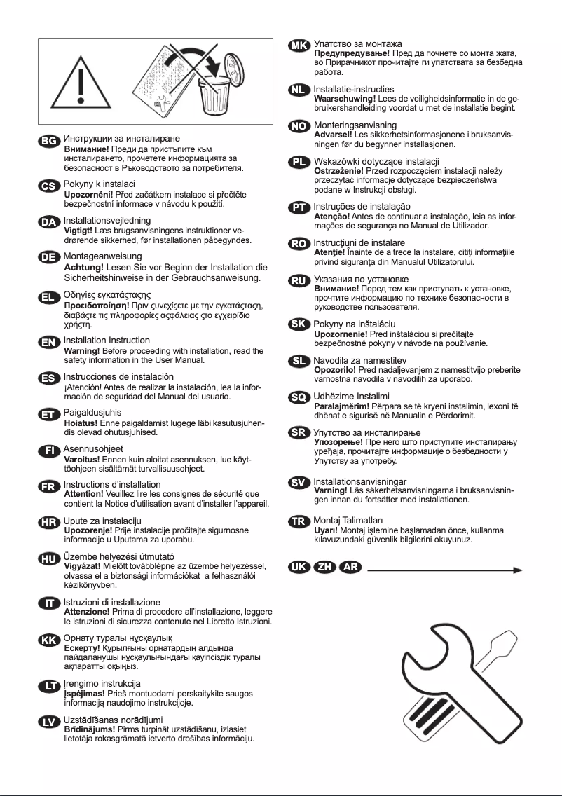 Image de la première page du manuel de l'appareil L86FR16S6Q