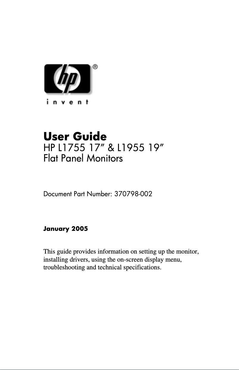 Image de la première page du manuel de l'appareil L1955