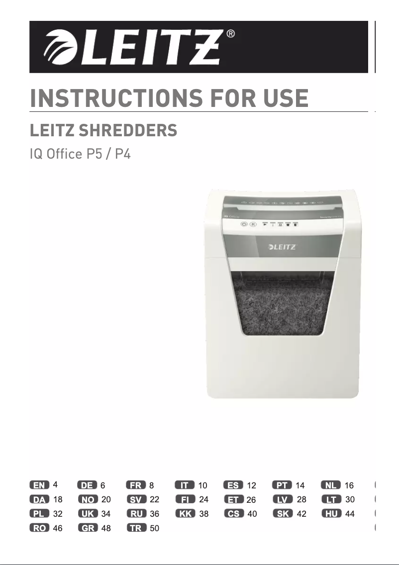 Page n°1 - Manuel utilisateur Leitz IQ Office P4