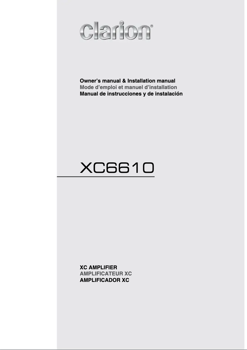 Image de la première page du manuel de l'appareil XC6610